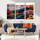 Modern Japanese Wall Art Canvas Print – Framed Abstract