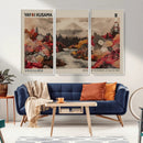Modern Japanese Wall Art Canvas Print – Framed Abstract