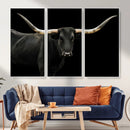 Texas Longhorn Wall Art Canvas Print – Framed Rustic Western