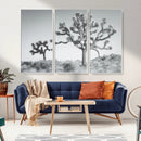 Joshua Trees Wall Art Canvas Print – Framed Black White