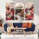 Mountain Wall Art Canvas Print – Framed Autumn Forest