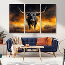 Longhorn Canvas Wall Art Canvas Print – Framed Bold Bull