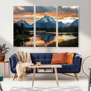 Mountain Sunset Wall Art Canvas Print – Framed Alpine