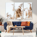 Pampas Grass Wall Art Canvas Print – Framed Neutral Tones