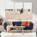 Bison Herd Wall Art Canvas Print – Framed Western Prairie