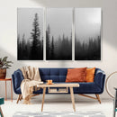 Misty Pines Wall Art Canvas Print – Framed Woodland