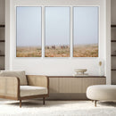 Foggy Plains Wall Art Canvas Print – Framed Horseback Riders