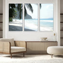 Tropical Beach Wall Art Canvas Print – Framed Serene Ocean