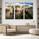Tranquil Forest Scene Wall Art Canvas Print – Framed Moody
