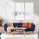 Ski Lift Wall Art Canvas Print – Snowy Alpine Landscape