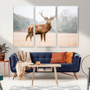 Vintage Wildlife Wall Art Canvas Print – Misty Landscape
