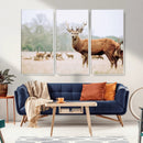 Rustic Deer Wall Art Canvas Print – Forest Woodland Stag