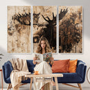 Moose Canvas Wall Art — Rustic Wildlife Painting Print | by MyGreatCanvas | Canvas Wall Art Prints | Photo Prints & Wall Decor
