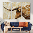 Rustic Longhorn Bull Wall Art Canvas Print – Vintage Western by MyGreatCanvas | Canvas Wall Art Prints | Photo Prints & Wall Decor