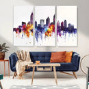 Atlanta Skyline Wall Art Canvas Print – Framed Colorful
