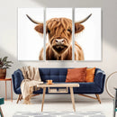 Scottish Highland Cow Canvas Print, Framed Highland Cow