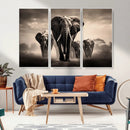 Elephant Family Wall Art Canvas Print, Framed Elephant Wall
