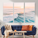 Sunset Surfing Wall Art Canvas Print, Ocean Wave Surfer with by MyGreatCanvas | Canvas Wall Art Prints | Photo Prints & Wall Decor