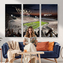 Epic Night Football Stadium Wall Art Canvas Print, Fireworks