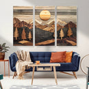 Wooden Mountain Layers Art – Rustic Pine Tree Landscape by MyGreatCanvas | Canvas Wall Art Prints | Photo Prints & Wall Decor