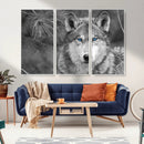 Wild Wolf Blue Eye Wall Art Canvas Print