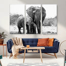 Elephant Family Africa Wall Art Canvas Print by MyGreatCanvas | Canvas Wall Art Prints | Photo Prints & Wall Decor