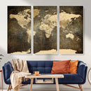 Large Framed Vintage World Map Wall Art Print for Home Wall by MyGreatCanvas | Canvas Wall Art Prints | Photo Prints & Wall Decor