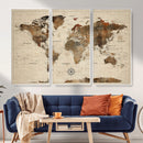 World Map Canvas Print – Framed Detailed Map of the World by MyGreatCanvas | Canvas Wall Art Prints | Photo Prints & Wall Decor