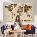 World Map Canvas Print – Framed Detailed Map of the World