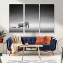 Elephand and Zebra Wall Art Canvas Print, Modern Artwork