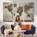 World Map Canvas Print – Framed Detailed Map of the World