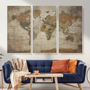 World Map Canvas Print – Framed Travel Map Wall Art for by MyGreatCanvas | Canvas Wall Art Prints | Photo Prints & Wall Decor