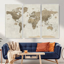 Detailed World Map Wall Art Canvas Print by MyGreatCanvas | Canvas Wall Art Prints | Photo Prints & Wall Decor