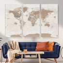 Framed Large World Map Canvas Print for Office Decor by MyGreatCanvas | Canvas Wall Art Prints | Photo Prints & Wall Decor