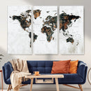 Large World Map Canvas Print – Framed Travel Map Wall Art