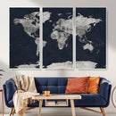 Colorful Watercolor World Map Canvas Print – Vibrant Framed