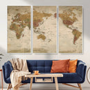 Vintage Detailed World Map Wall Art Canvas Print – Antique by MyGreatCanvas | Canvas Wall Art Prints | Photo Prints & Wall Decor