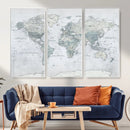 World Map Canvas Print – Detailed Map of the World Wall Art