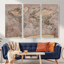 Grunge World Map Canvas Wall Art - Vintage Aged World Map by MyGreatCanvas | Canvas Wall Art Prints | Photo Prints & Wall Decor