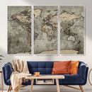 World Map Canvas Print – Detailed Map of the World Wall Art