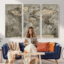 World Map Canvas Print – Detailed Map of the World Wall Art