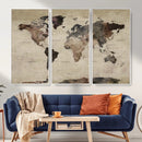 World Map Canvas Print – Detailed Map of the World Adventure