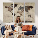 World Map Canvas Print – Detailed Map of the World Adventure