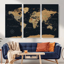 Framed Large World Map Wall Art Canvas Print – Stunning by MyGreatCanvas | Canvas Wall Art Prints | Photo Prints & Wall Decor
