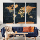 Vintage World Map Canvas Wall Art – Detailed Map with by MyGreatCanvas | Canvas Wall Art Prints | Photo Prints & Wall Decor