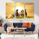 Wild Horses Wall Art Canvas Print – Framed Galloping Herd