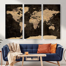 World Map Canvas Print – Detailed Map of the World Wall Art