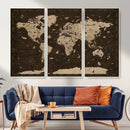 Colorful World Map Canvas Wall Art with Landmarks – Framed by MyGreatCanvas | Canvas Wall Art Prints | Photo Prints & Wall Decor