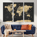 Vintage Blue and Brown World Map Canvas Wall Art – Framed by MyGreatCanvas | Canvas Wall Art Prints | Photo Prints & Wall Decor