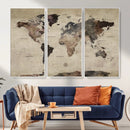 Neutral Watercolor World Map Canvas Wall Art – Framed Earth by MyGreatCanvas | Canvas Wall Art Prints | Photo Prints & Wall Decor